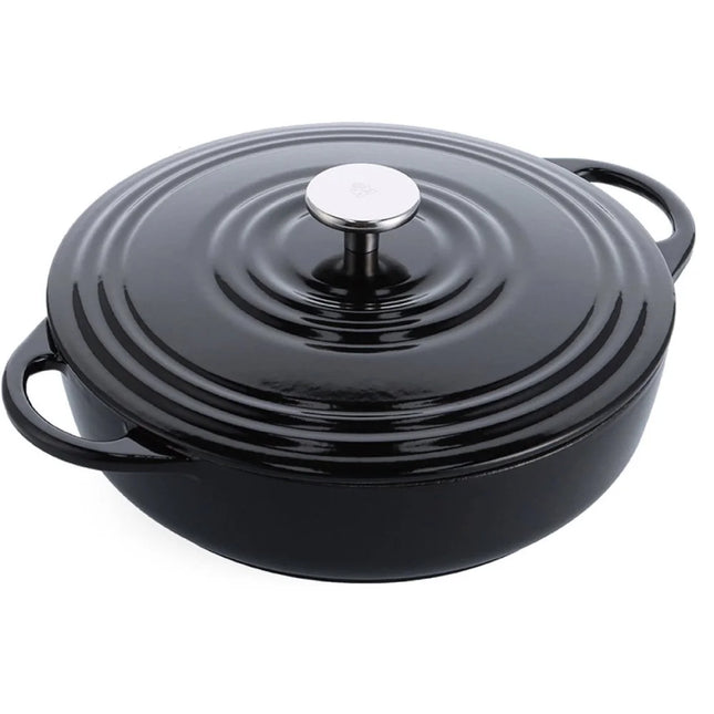 BK Bourgogne Gietijzeren Stoofpan Laag Jet Black 28cm