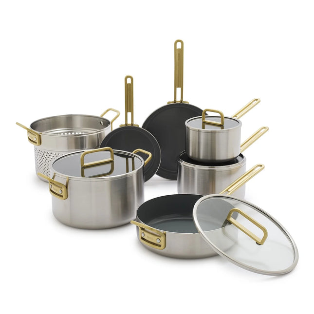 Greenpan Tucci pannenset 3-ply 11 delig - RVS