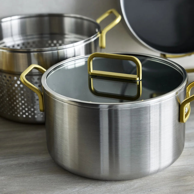 Greenpan Tucci pannenset 3-ply 11 delig - RVS