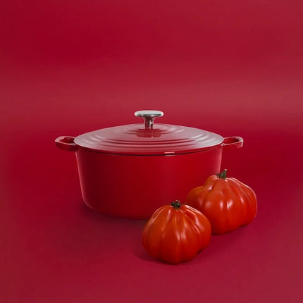 BK Bourgogne Braadpan Gietijzer - Chili Red