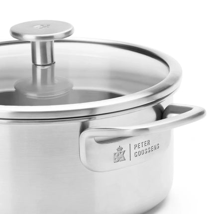 BK Maestro Triply RVS Kookpan met glasdeksel
