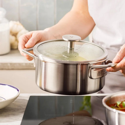 BK Durabond Hybride Large Pannenset — 24cm, 28cm & Wok 30cm — Tri-ply RVS — PFAS-vrij