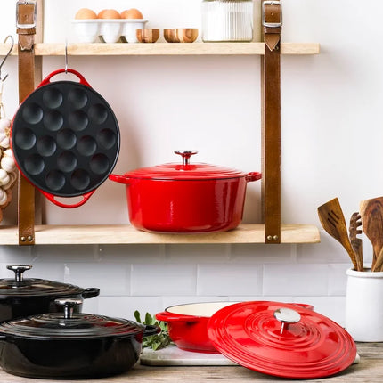BK Bourgogne Braadpan Gietijzer - Chili Red