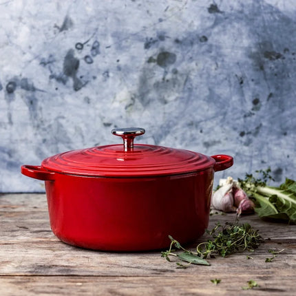 BK Bourgogne Braadpan Gietijzer - Chili Red