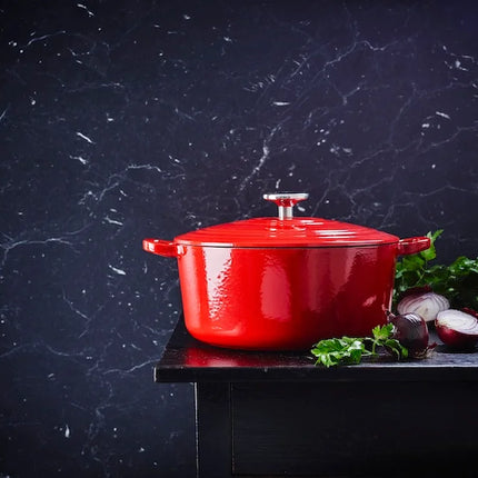 BK Bourgogne Braadpan Gietijzer - Chili Red