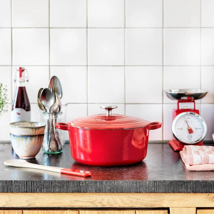 BK Bourgogne Braadpan Gietijzer - Chili Red