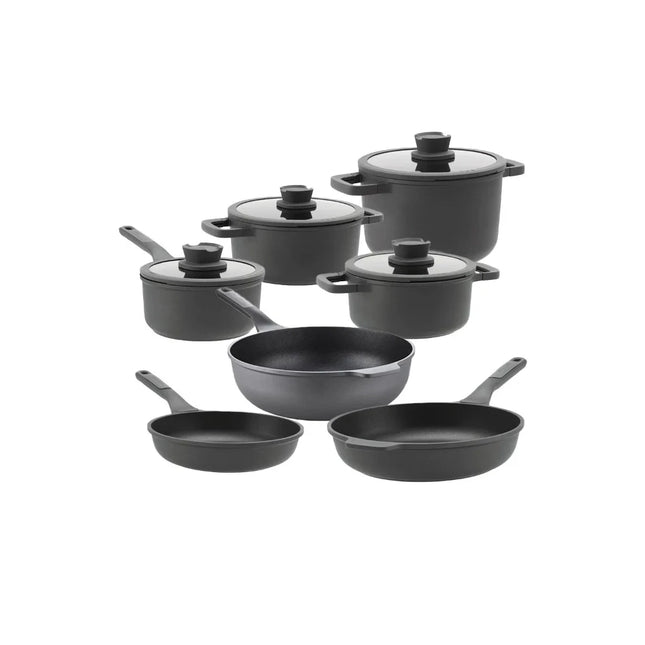 BergHOFF Leo Stone Pannenset 11 delig Downdraft | Met Gratis Panbeschermers