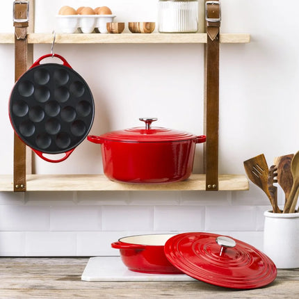 BK Bourgogne Gietijzeren Stoofpan  Laag Chili Red 28cm