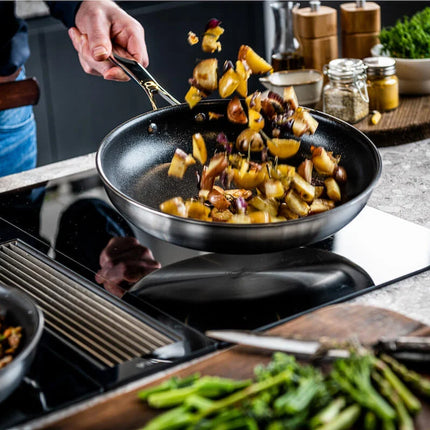 DUCQ Downdraft Triply Pannenset 13delig - RVS koekenpan koken
