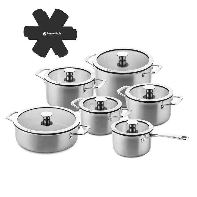 DUCQ Downdraft pannenset - 6 delig - Met gratis set panbeschermers