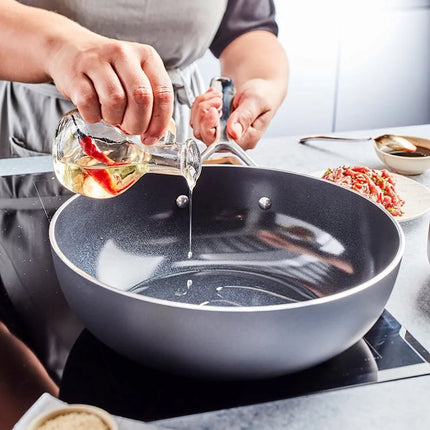 Demeyere Alu Plus 3 Vlakke bodem Wok 28cm koken