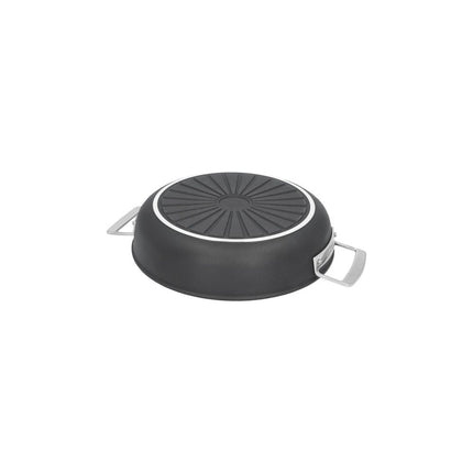 Demeyere Alu Pro 5 Duraslide Titanium Kookpan met RVS Deksel 28 cm bodem