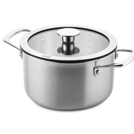 DUCQ Downdraft pannenset - 12 delig - met glazen deksels