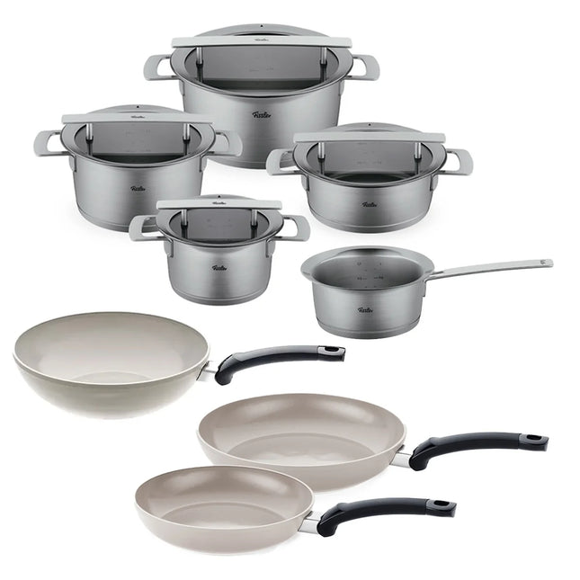 Fissler Phi Collection Pannenset met steelpan en Glasdeksels, 8-delig