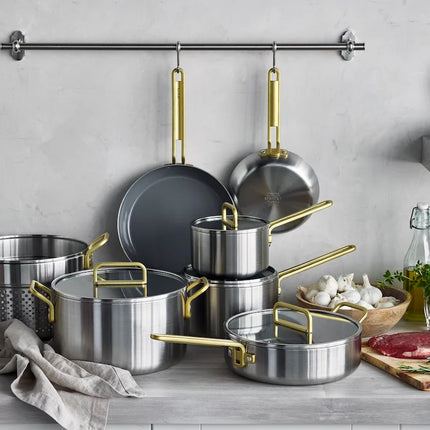 Greenpan Tucci pannenset 3-ply 11 delig - RVS