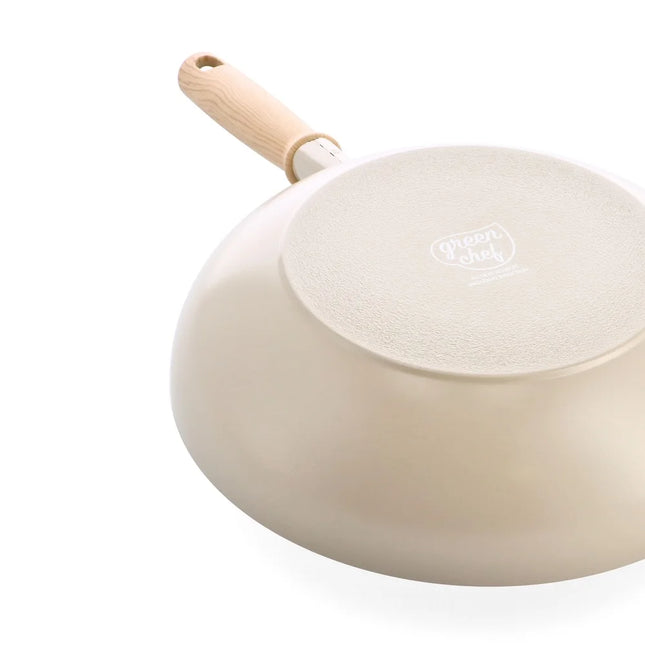 GreenChef Nordics Wokpan 28 cm Antiaanbak Crème bodem