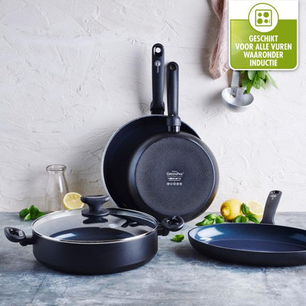 Greenpan Torino Keramische Hapjespan - 28 cm - met Glazen deksel