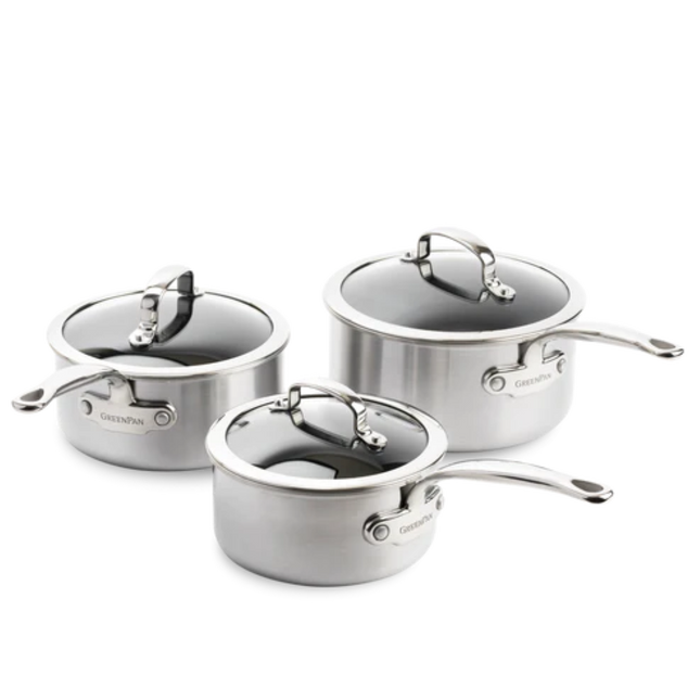 GreenPan Premiere Pannenset 6 delig Triply RVS