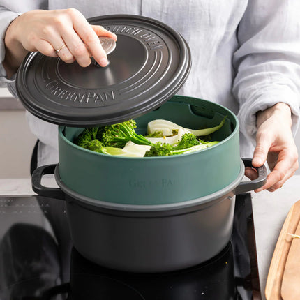 Greenpan Steamy Stoominzet 24cm - Groen