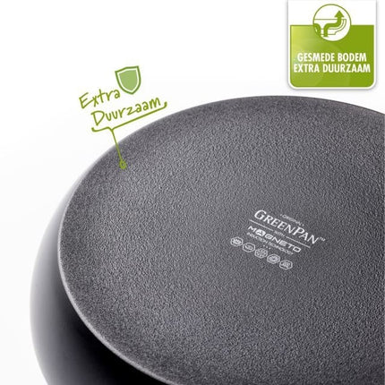 Greenpan Torino Keramische Hapjespan - 28 cm - met Glazen deksel