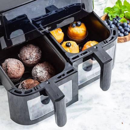 GreenPan Bistro AirFryer DUAL XL + 8delig Bak set PFAS-vrij