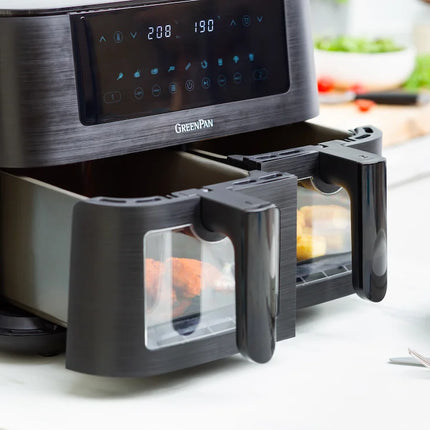 GreenPan Bistro AirFryer DUAL XL + 8delig Bak set PFAS-vrij