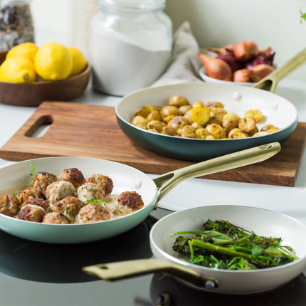 Greenpan Padova koekenpannenset 3 delig - Taupe, groen