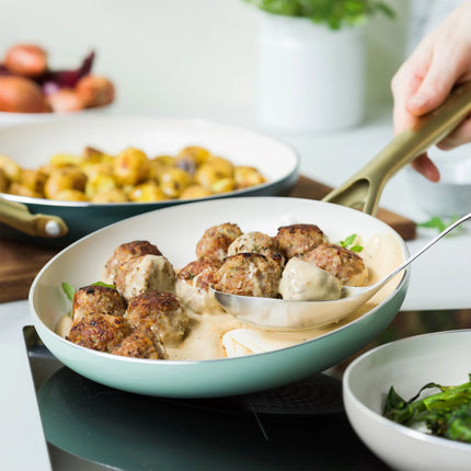 Greenpan Padova koekenpannenset 3 delig - Taupe, groen