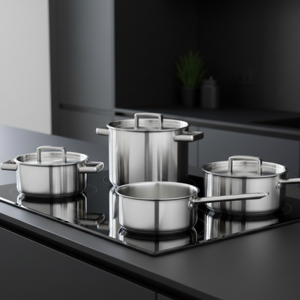 Habonne King Kookpannen set 4 delig Met Stoominzet