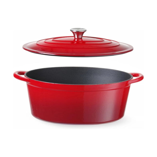 Hendi Braadpan Geëmailleerd gietijzer Rood binnenzijde