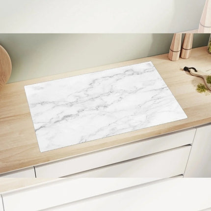 Inductie beschermer / afdekmat - Wit Marmer sfeer