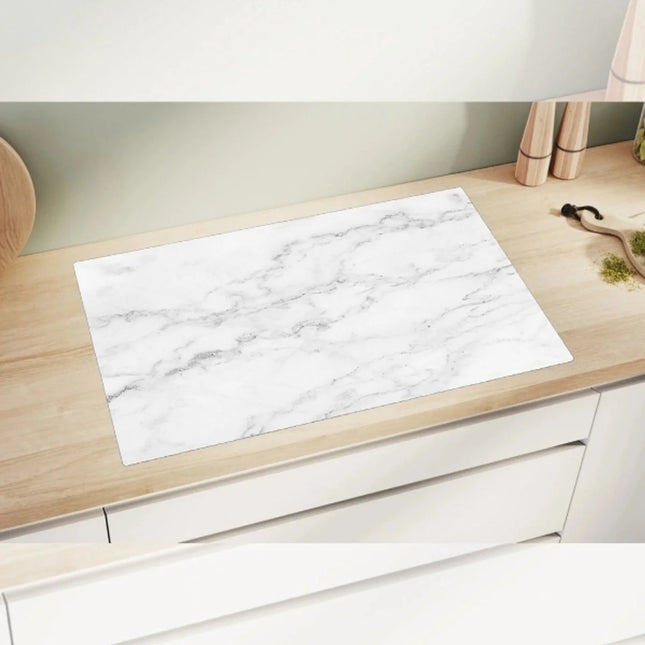 Inductie beschermer / afdekmat - Wit Marmer sfeer
