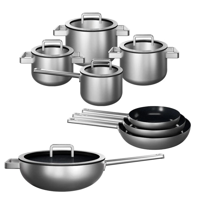 KOQI Downdraft Pannenset Mira 3-ply 8-delig