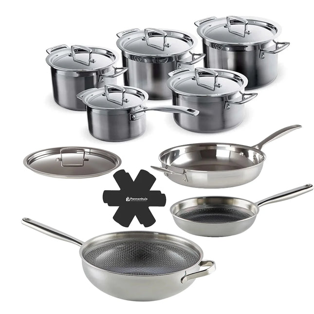 Le Creuset Magnetik Pannenset RVS 9 delig