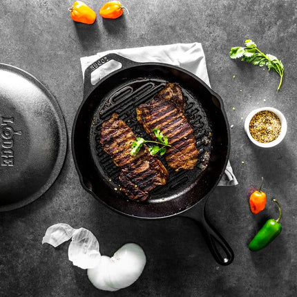Lodge Ronde Cast Iron Grill Pan 26 cm