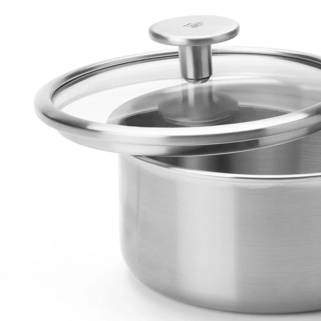 BK Maestro RVS Steelpan - Sauspan 16cm met glasdeksel