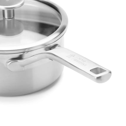 BK Maestro RVS Steelpan - Sauspan 16cm met glasdeksel