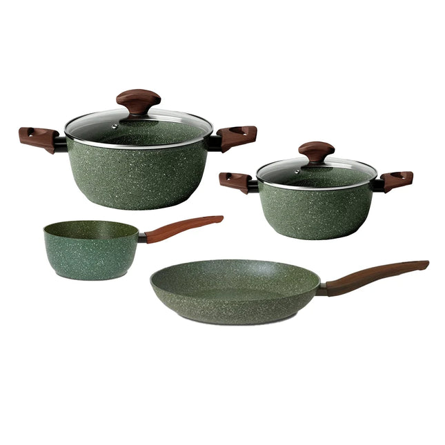 TVS Natura Induction Pannenset 4 delig - met glazen deksels