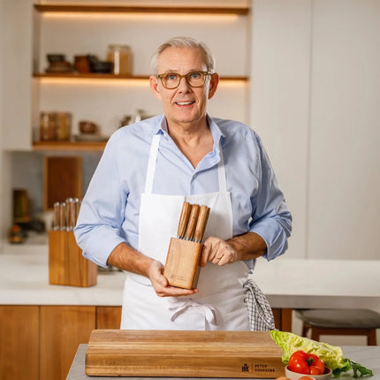 BK Peter Goossens Steakmessenblok met 6 steakmessen - acaciahout