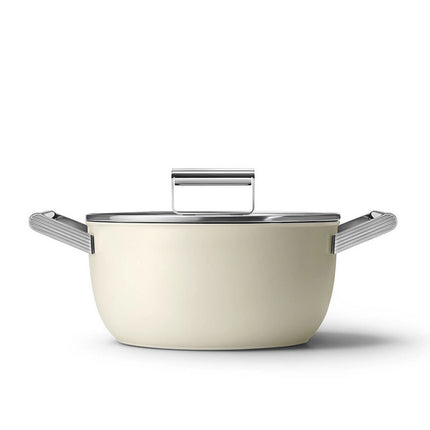 SMEG braadpan keramische coating Creme 24cm