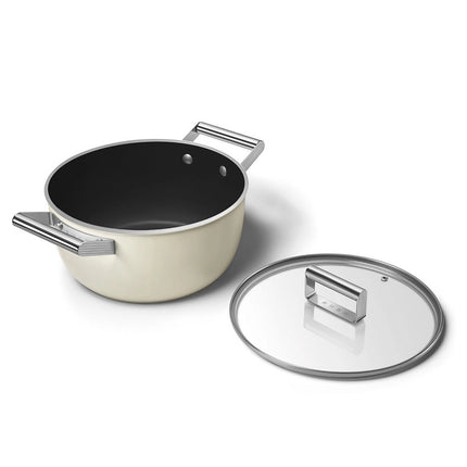 SMEG braadpan keramische coating Creme 24cm