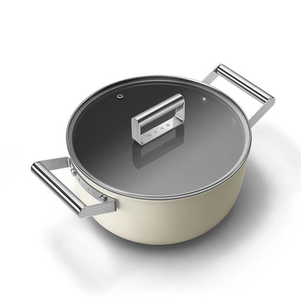 SMEG braadpan keramische coating Creme 24cm