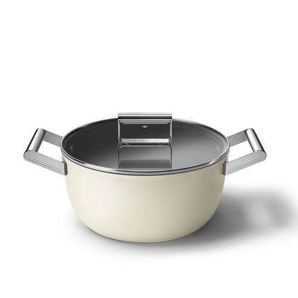 SMEG braadpan keramische coating Creme 24cm