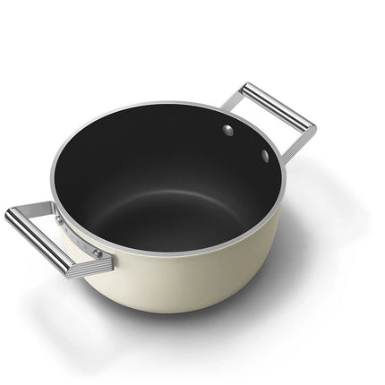SMEG braadpan keramische coating Creme 24cm