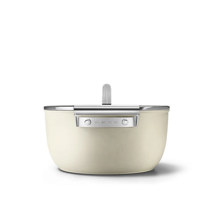 SMEG braadpan keramische coating Creme 24cm