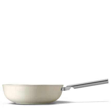 SMEG wokpan keramische coating Creme 30cm