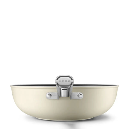 SMEG wokpan keramische coating Creme 30cm