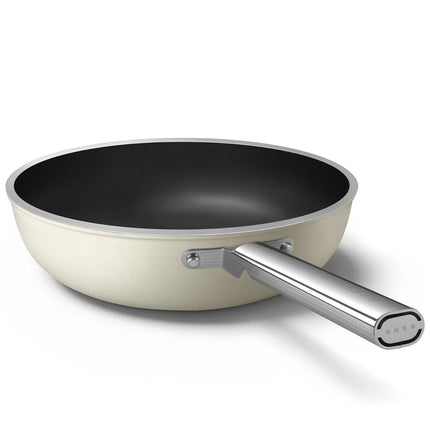 SMEG wokpan keramische coating Creme 30cm