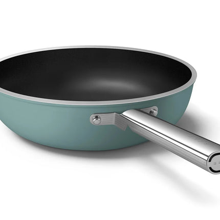 SMEG wokpan keramische coating Emerald Green 30cm
