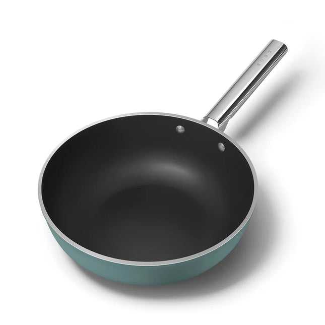 SMEG wokpan keramische coating Emerald Green 30cm